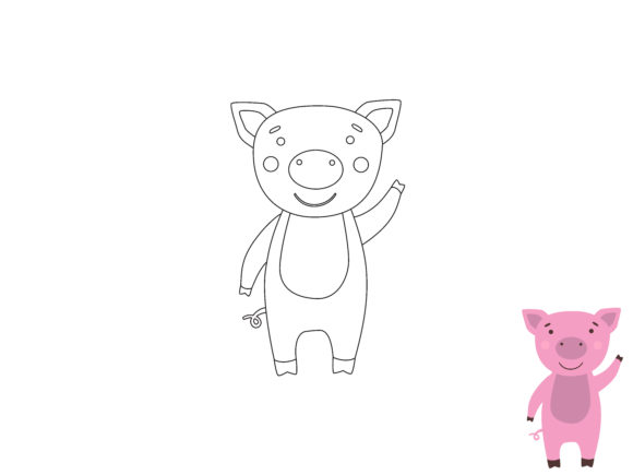 A Pig Design Ready for the Embroidery Hoop