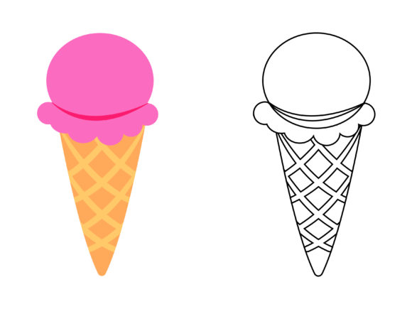 A Playful Strawberry Ice Cream Illustration for Creative Branding