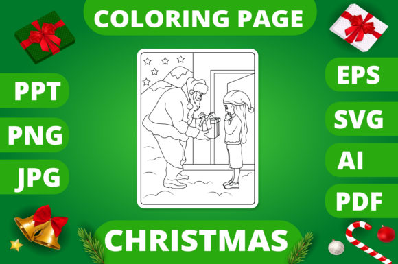 Christmas Coloring Page for Kids 2 V2: A Graphics Asset Review