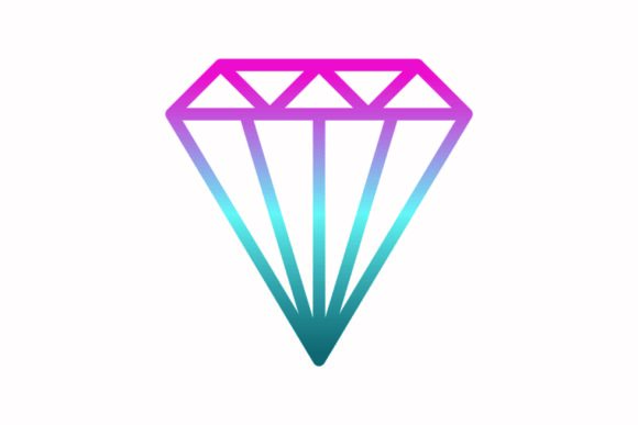 Diamond Rainbow Coloring Icon for Real Embroidery Projects