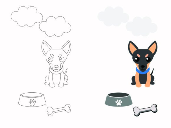 Dog Coloring Kids: A Friendly Graphic for Casual Branding