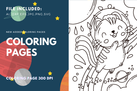 Evaluating the Happy Space Cat Coloring Page for Commercial Product Creation