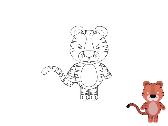 Kids Coloring Animal Tiger Graphics for Crafters