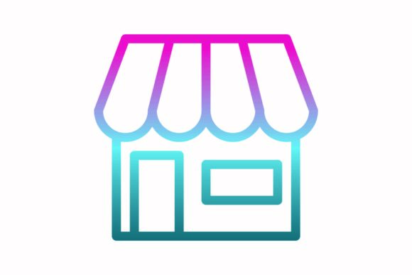 Store Rainbow Coloring Icon: A Vibrant Graphic for Modern Creative Businesses